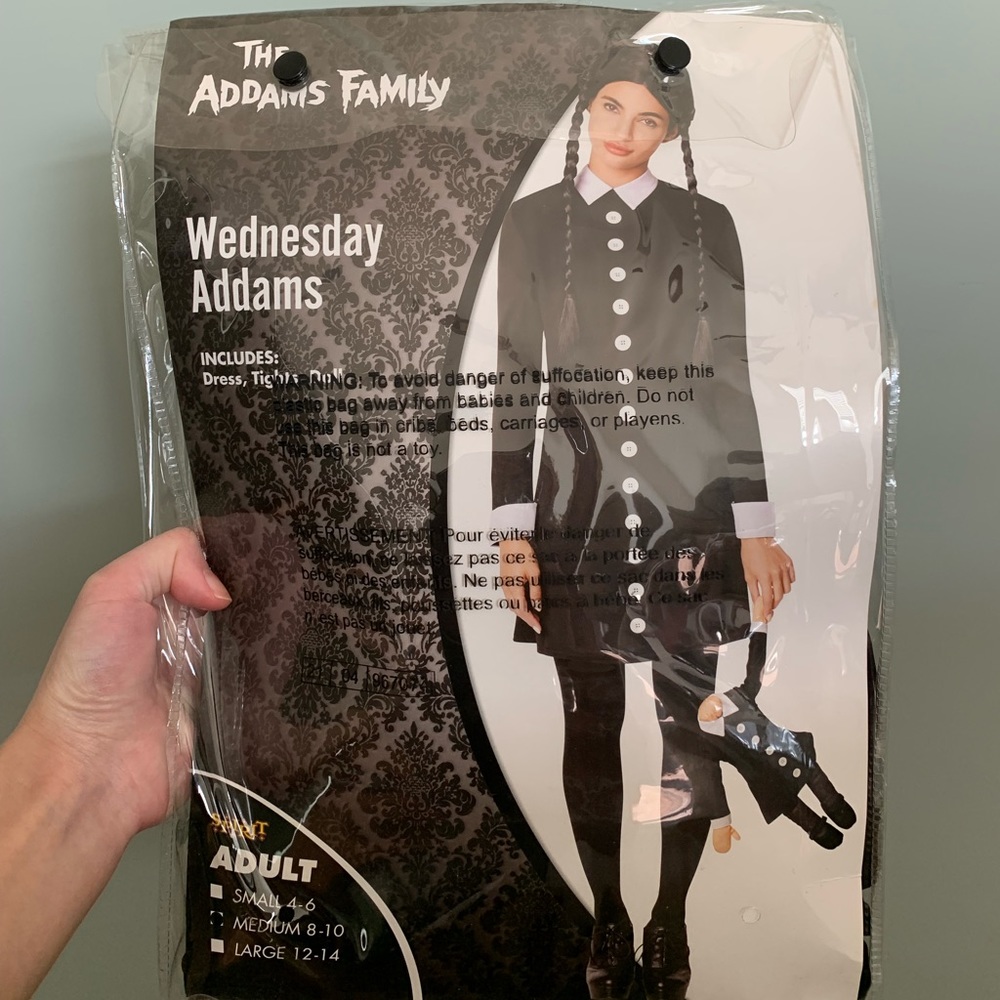 Spirit Halloween costume Addams family Wednesday Addams